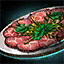 Assiette de carpaccio de bœuf à la menthe